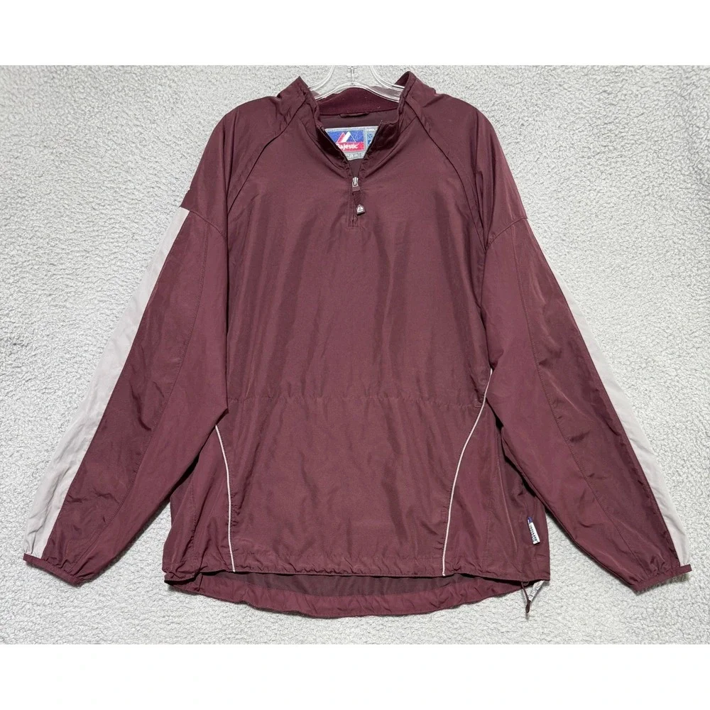 Majestic Cool Base Pullover Convertible Gamer Zip-Off Sleeves Jacket Mens Large